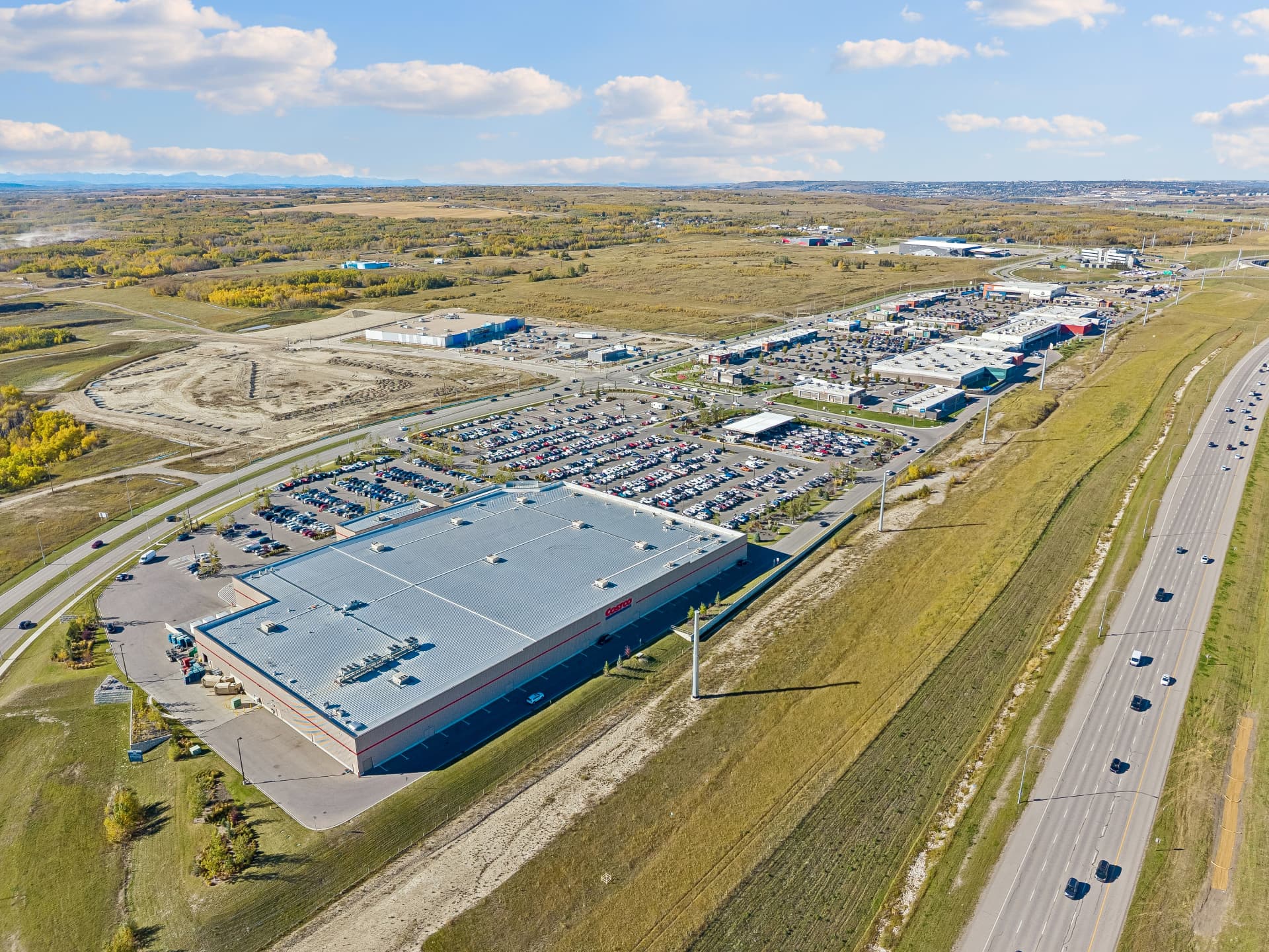Aerial view of the Buffalo Run shopping district